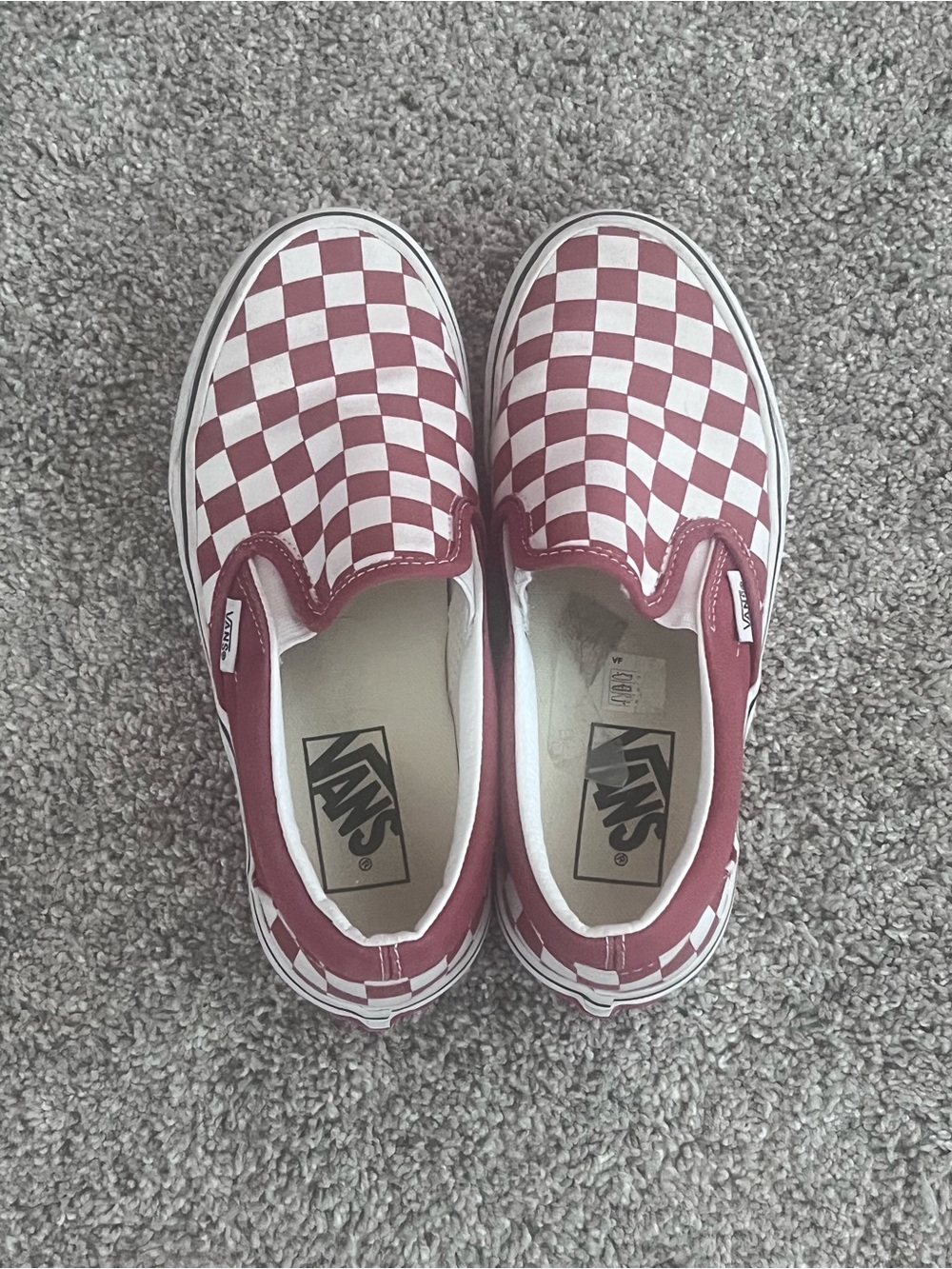 Vans Classic Slip-On Checkerboard Shoe - Red/White